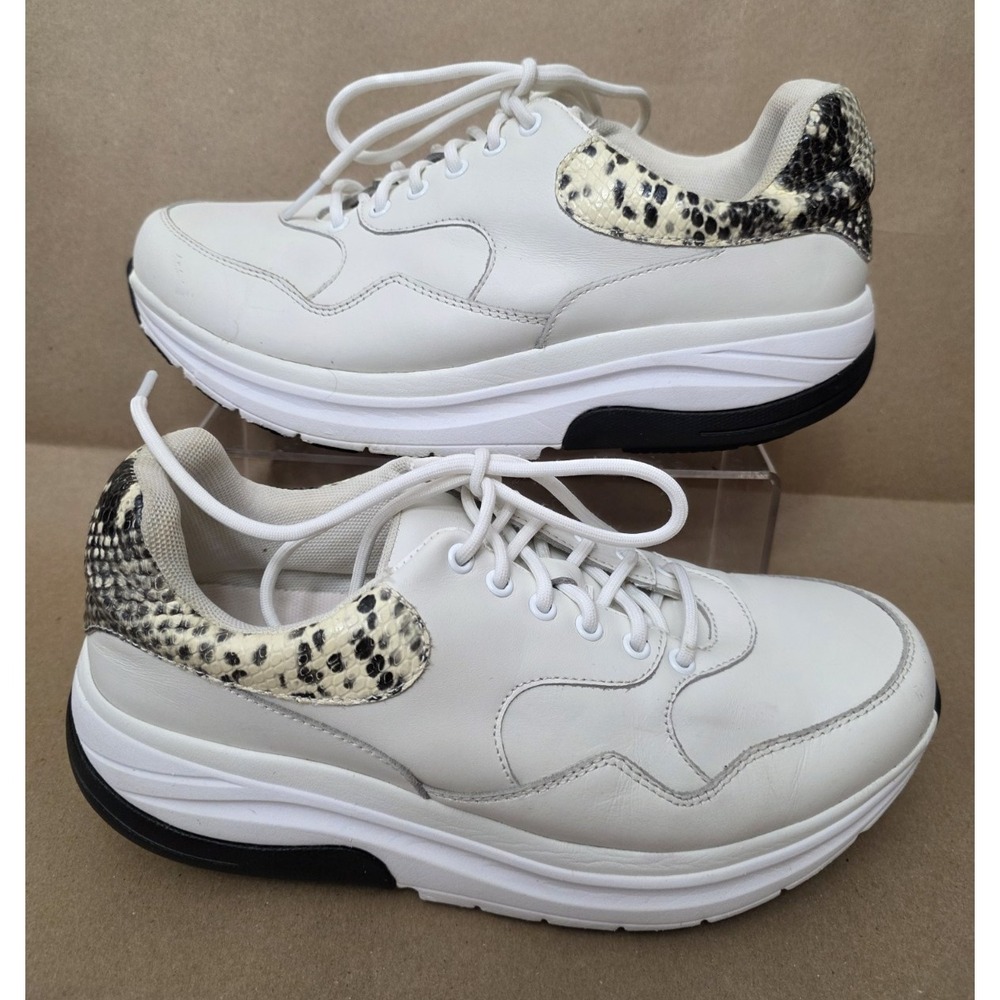 Gravity Defyer (Sz 10.5) Womens White Leather Gdefy Shoes Snake